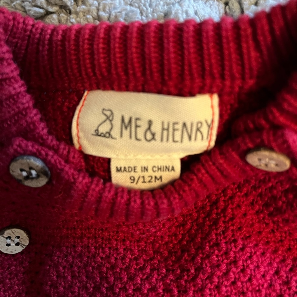 Me & Henry Red Knit Sweater
